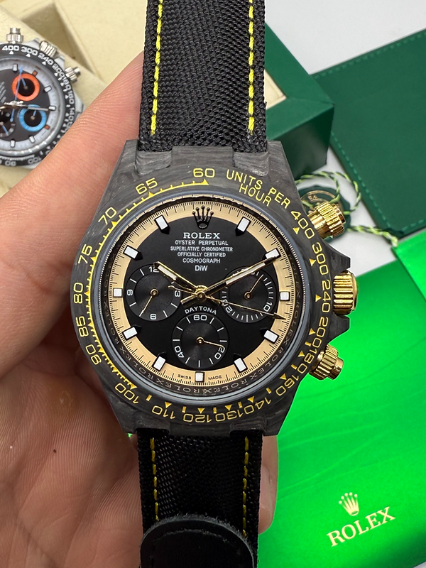 Rolex Daytona DIW Carbono 40mm, Pulseira Nylon/Couro