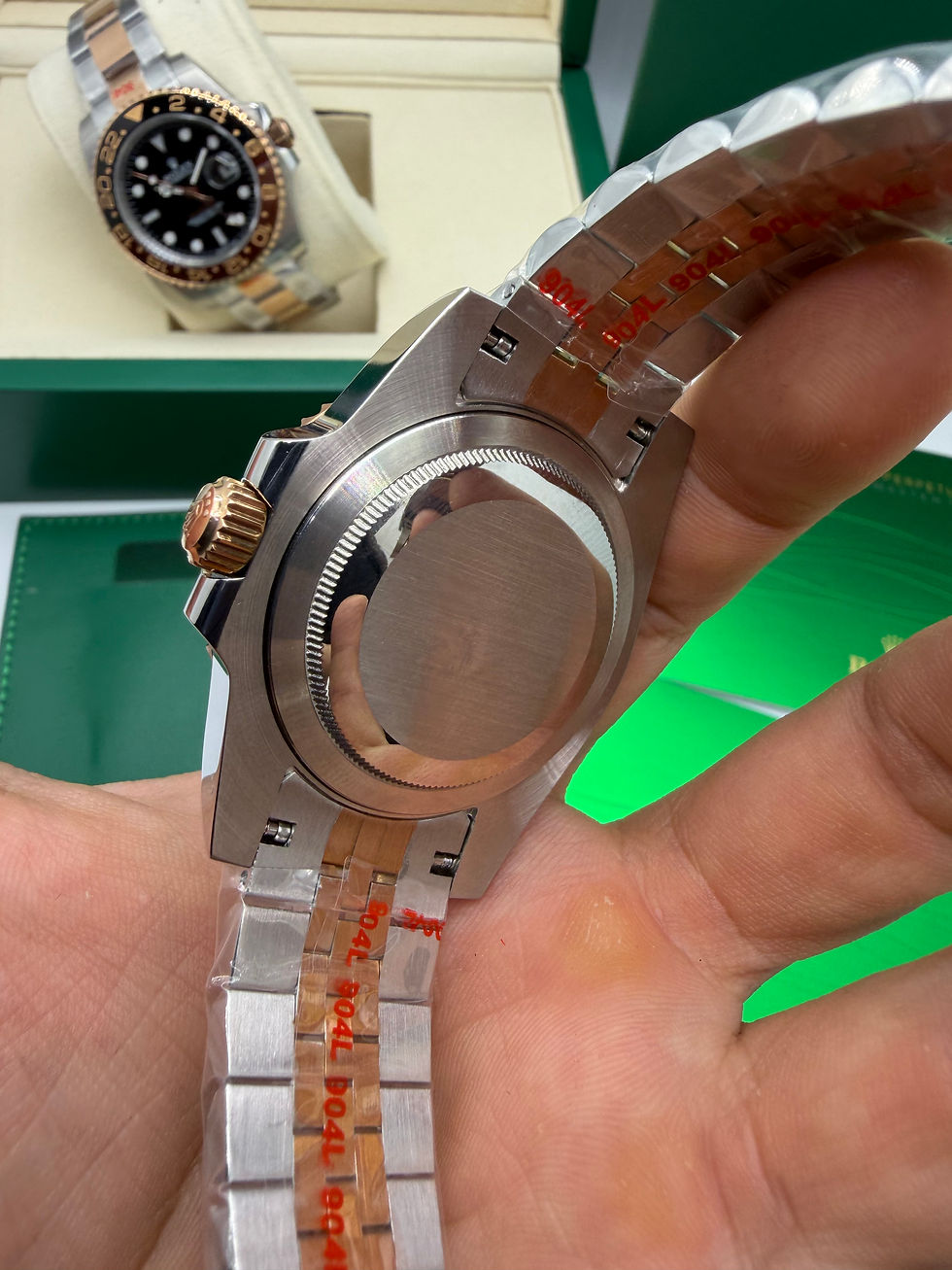 Miniatura: Rolex GMT Master II 40mm Aço/Rose ROOTBEER