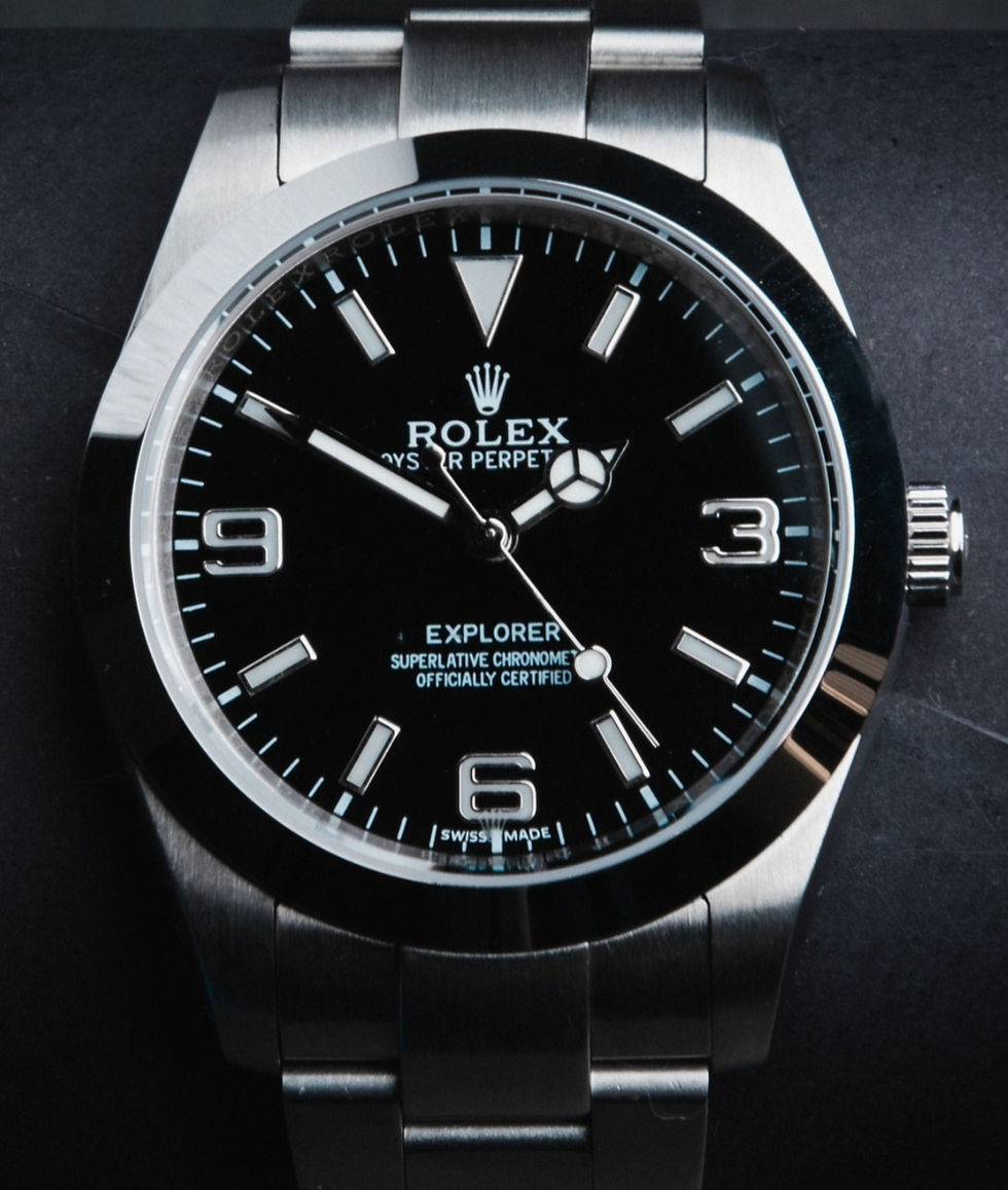 Rolex Explorer 40mm Aço Mostrador Preto Luneta Lisa