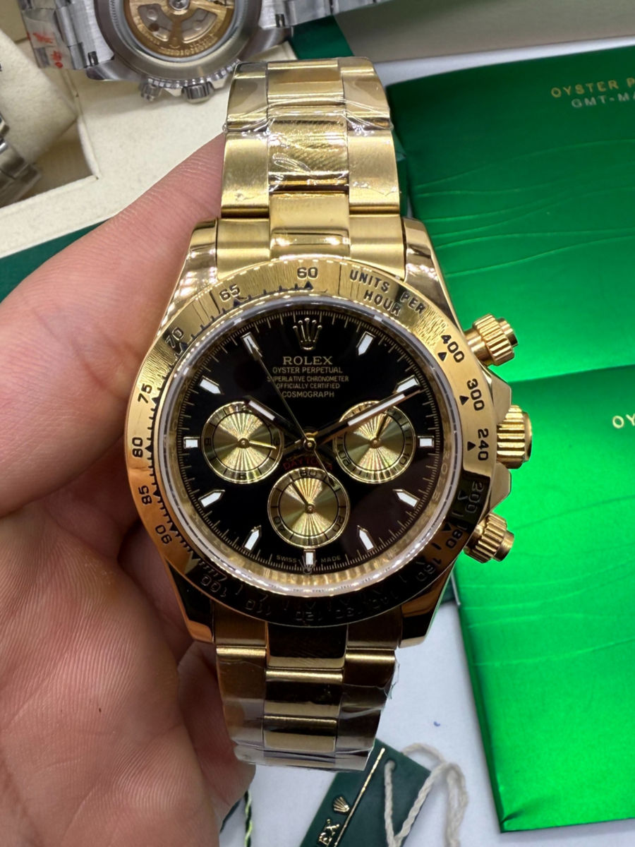 Rolex Daytona 40mm Aço Dourado, Mostrador Preto
