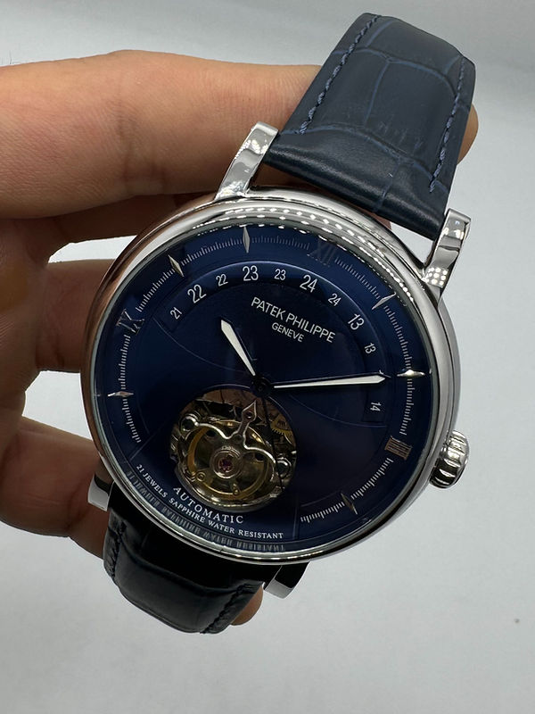 Patek Philippe Classic Turbilhão 44mm Aço, Pulseira Couro