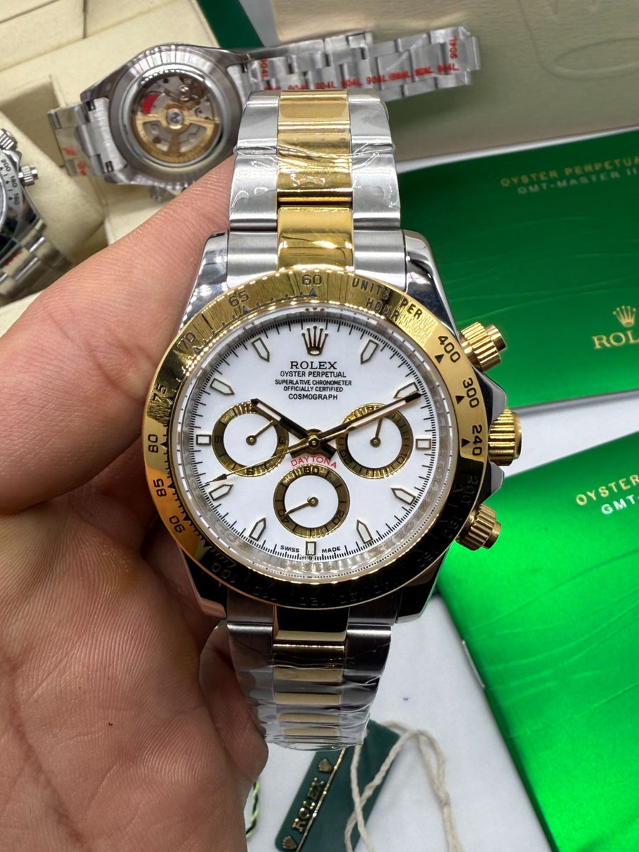 Rolex Daytona 40mm Aço/Dourado, Mostrador Branco