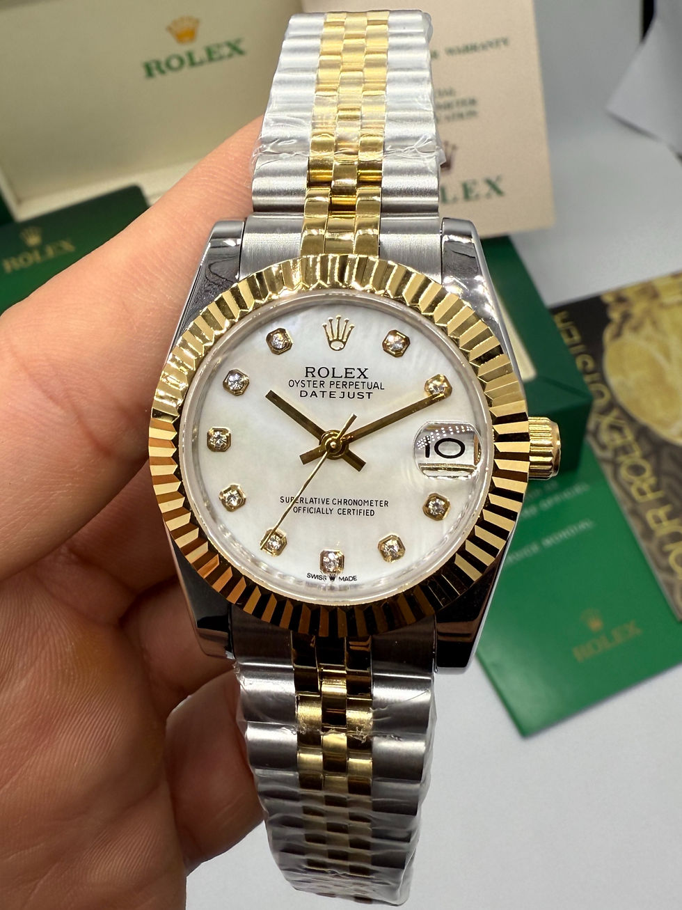 Rolex Date-Just 28mm Aço/Dourado Pulseira Jubilee