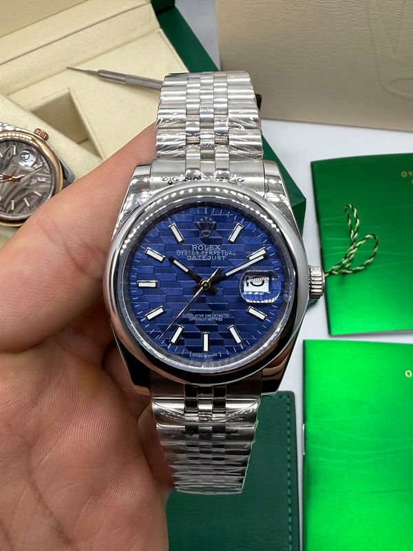 Rolex DateJust 41/36mm Aço, Mostrador Azul, Pulseira Oyster