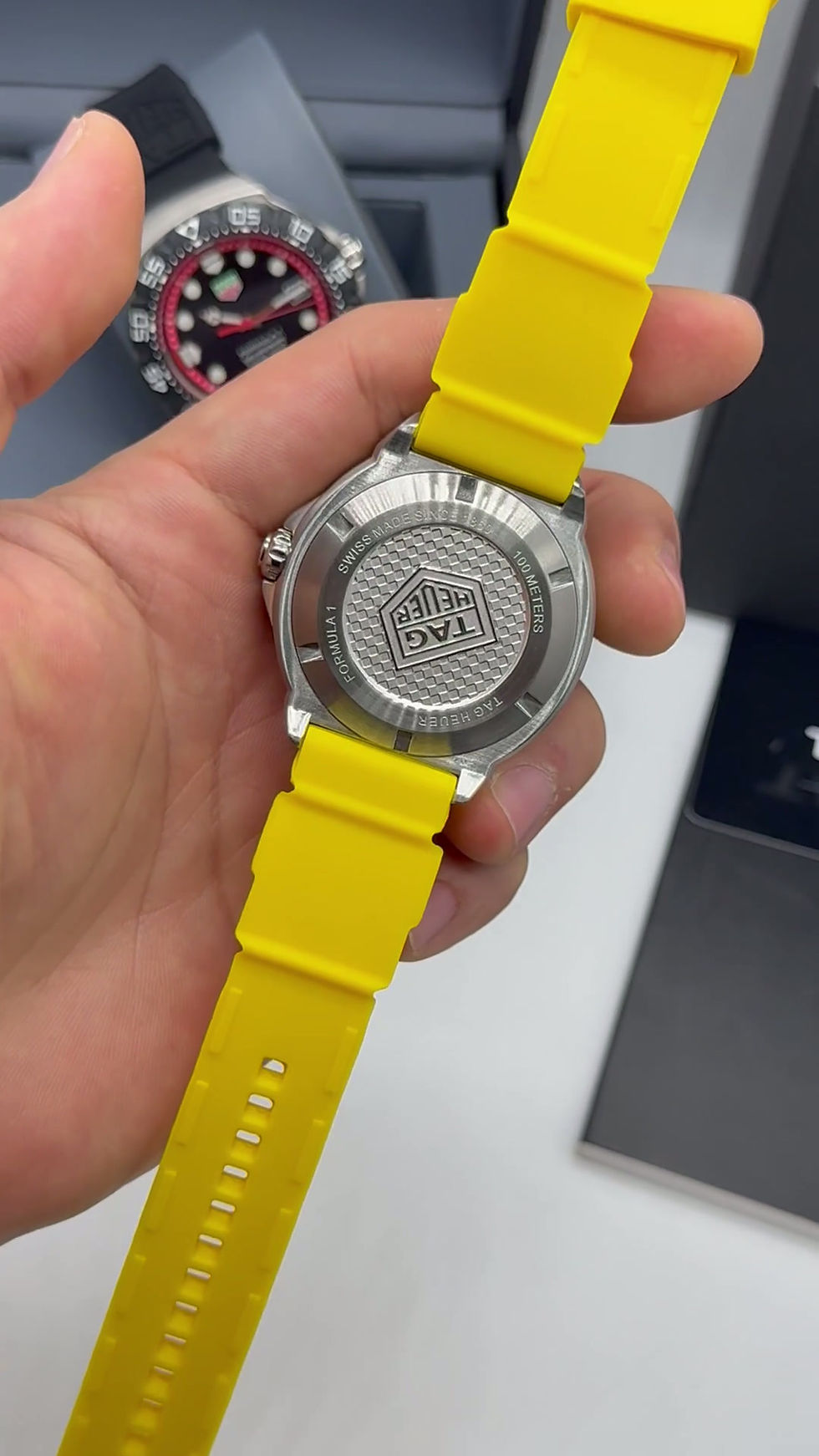 Miniatura: TAG Heuer F1 Solargraph 38mm Amarelo - Pulseira Borracha -