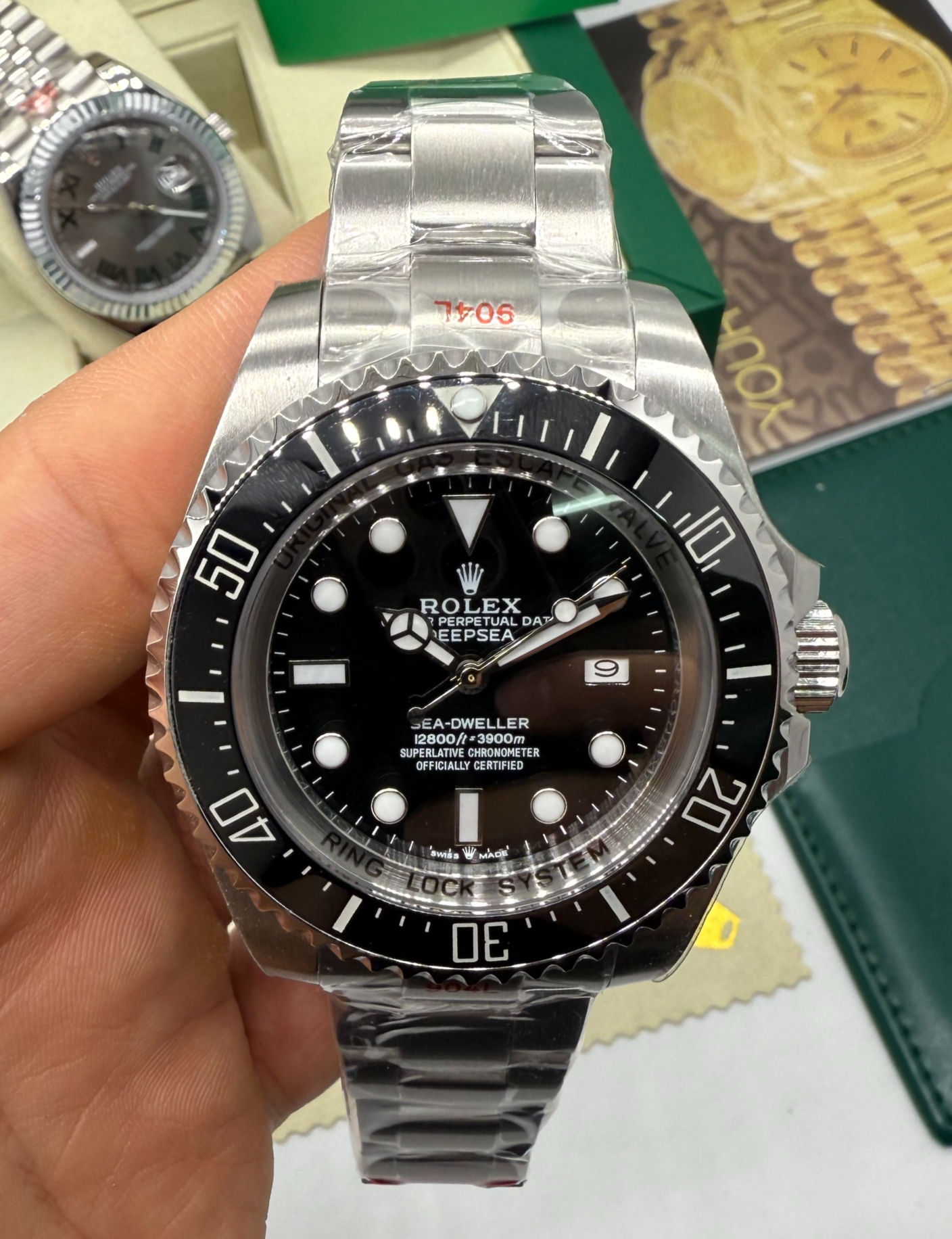 Rolex Deepsea 44mm Aço Mostrador Preto Luneta Preto Pulseira Oyster