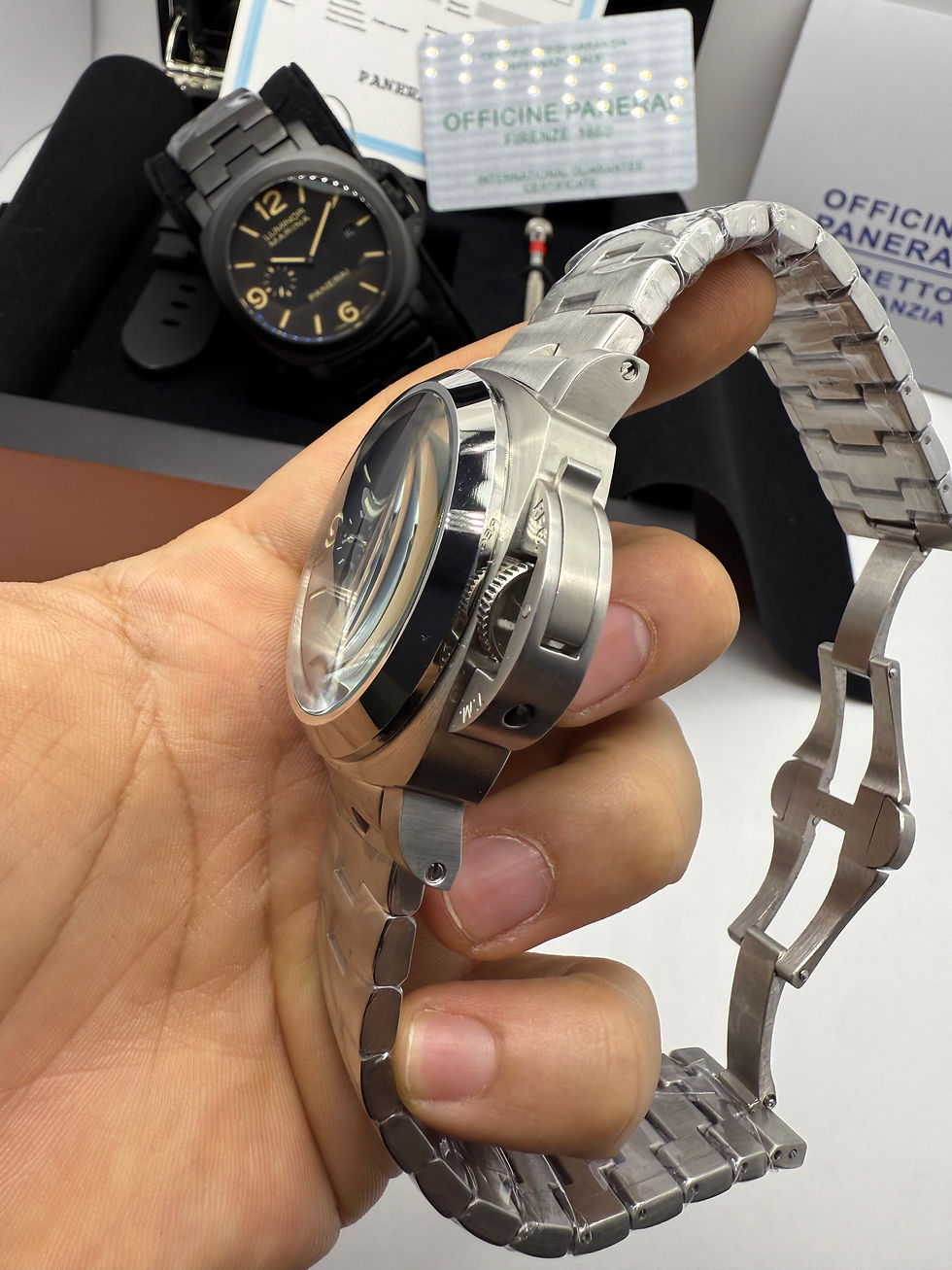 Miniatura: Panerai Luminor Marina 44mm, Aço, Mostrador Preto