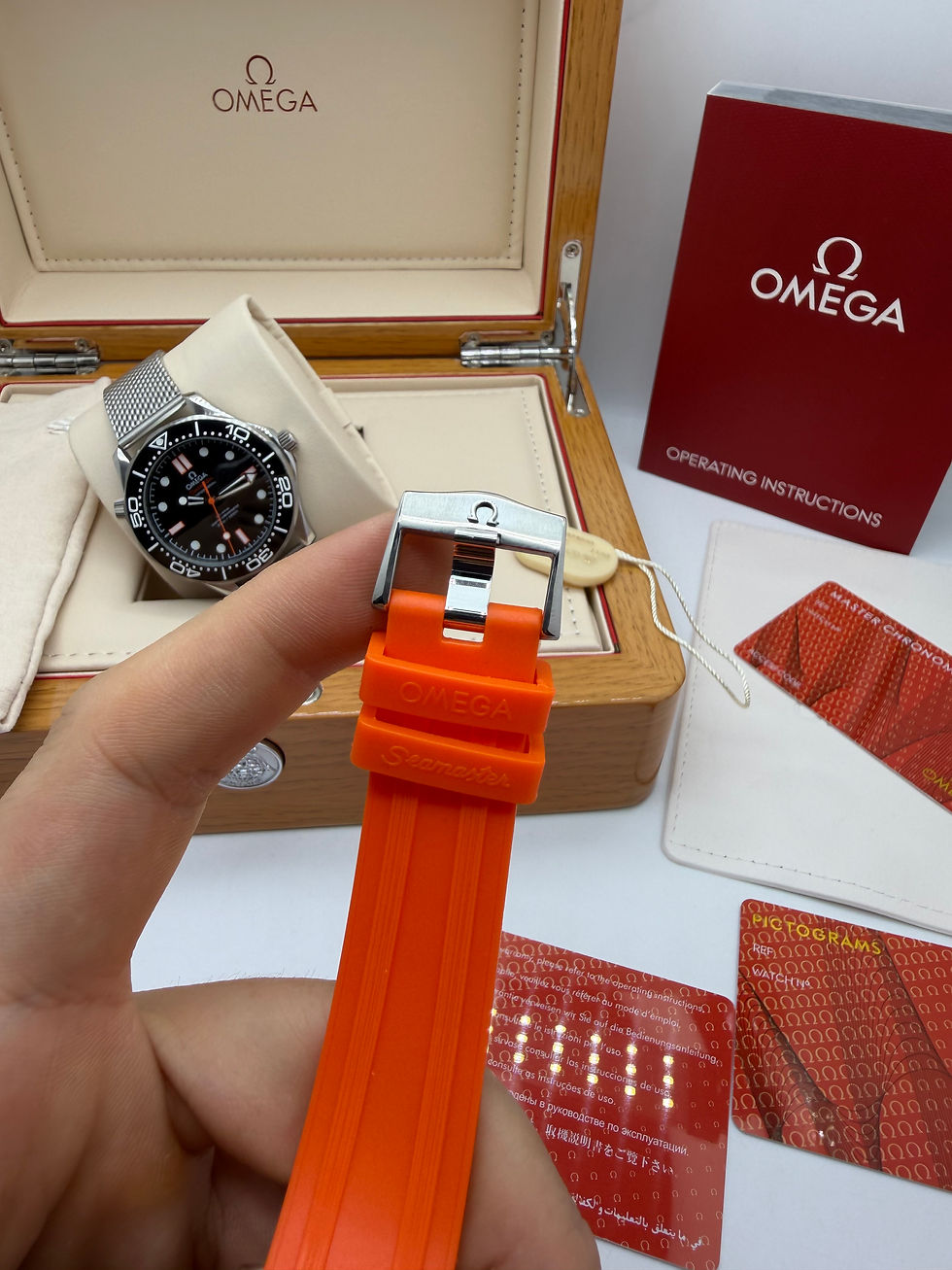 Miniatura: Omega Seamaster Co-Axial 40mm Mostrador Preto - Puls. Borracha