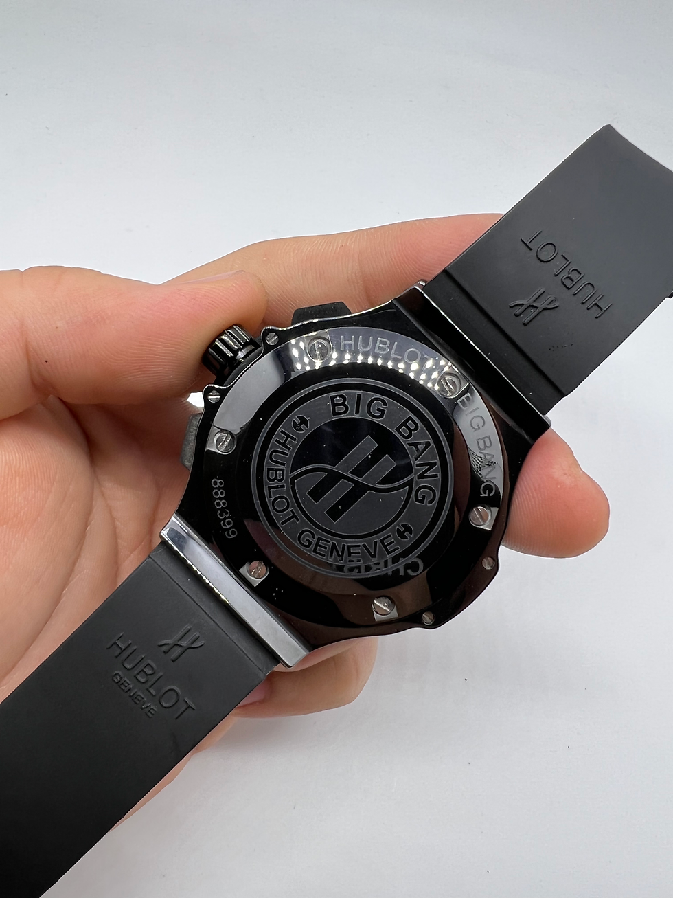 Miniatura: Hublot Big Bang 44mm Aço All Black Pulseira Borracha