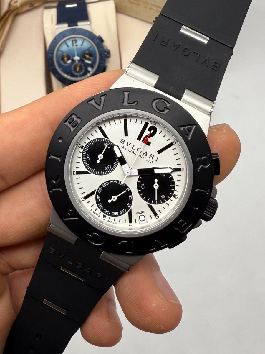Bvlgari Aluminium Crono 41mm - Aço - Mostrador Branco