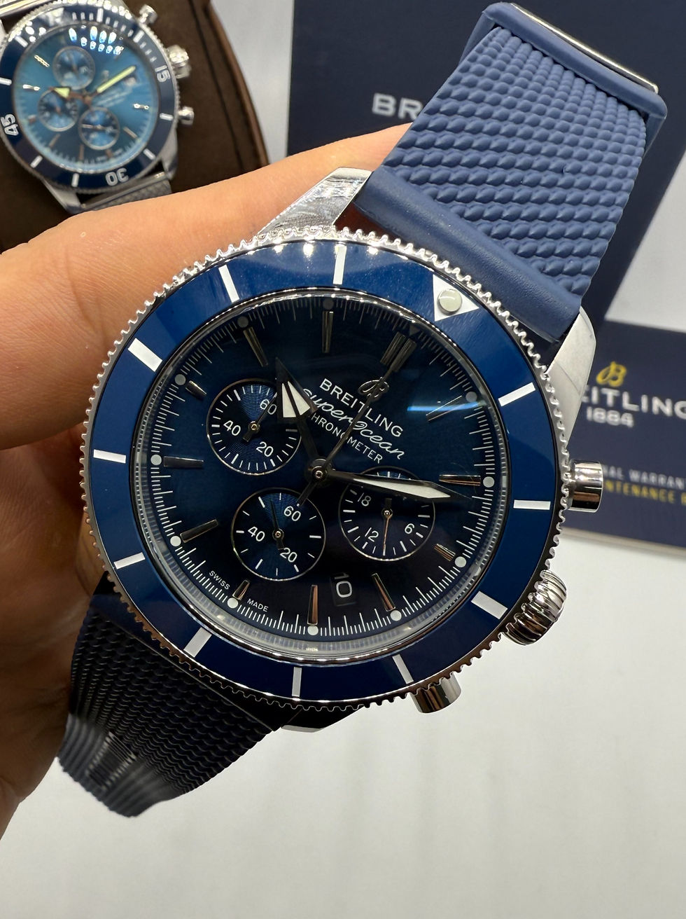 Breitling Superocean Crono Aço 44mm Pulseira Borracha