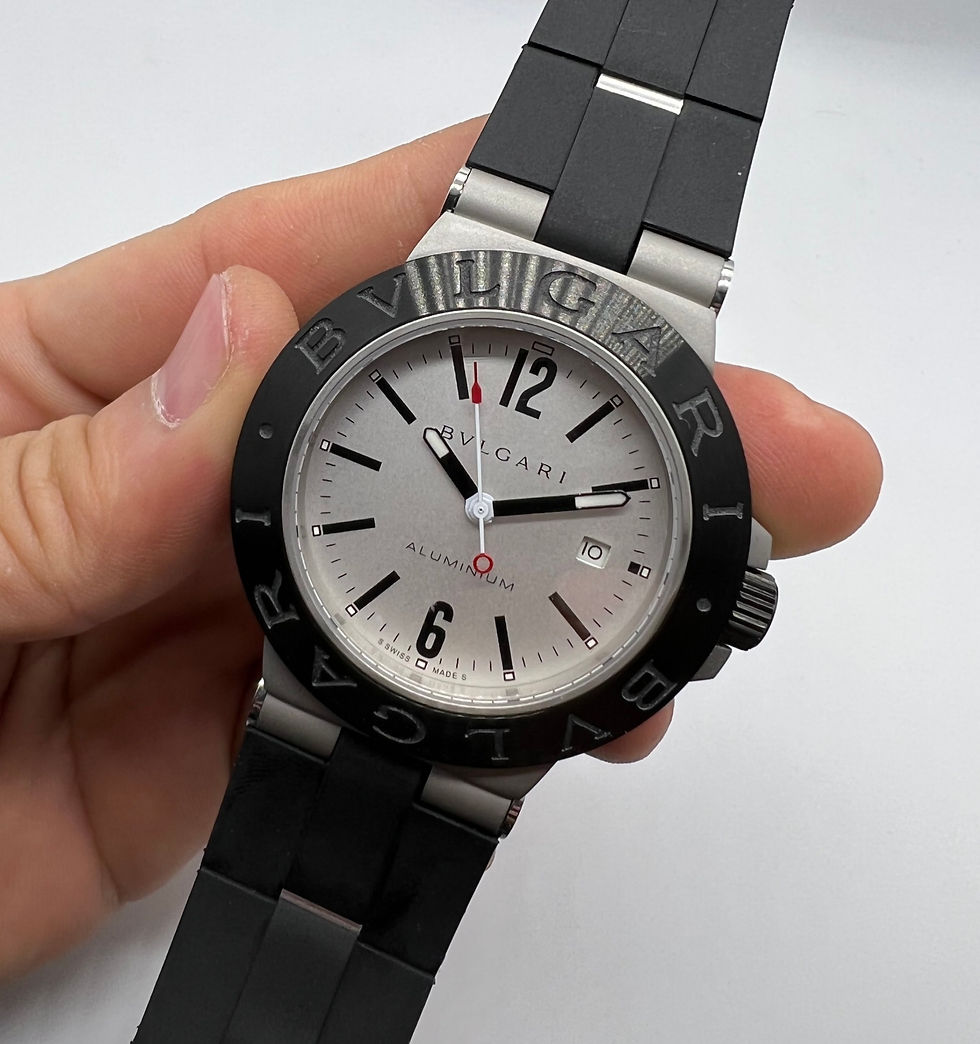 Bvlgari Alumium 40mm - Mostrador Cinza Aluminio Pulseira Borracha