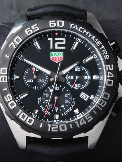 Tag Heuer F1 Cronometro 42mm Aço Mostrador Preto Luneta Preta