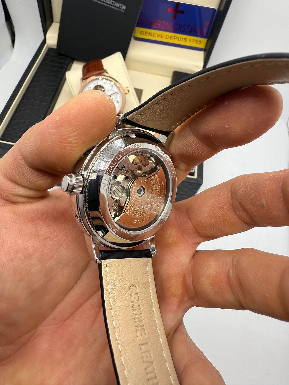 Miniatura: Vacheron Constantin Traditionnelle Turbilhão Excellence Aço, Mostrador Branco