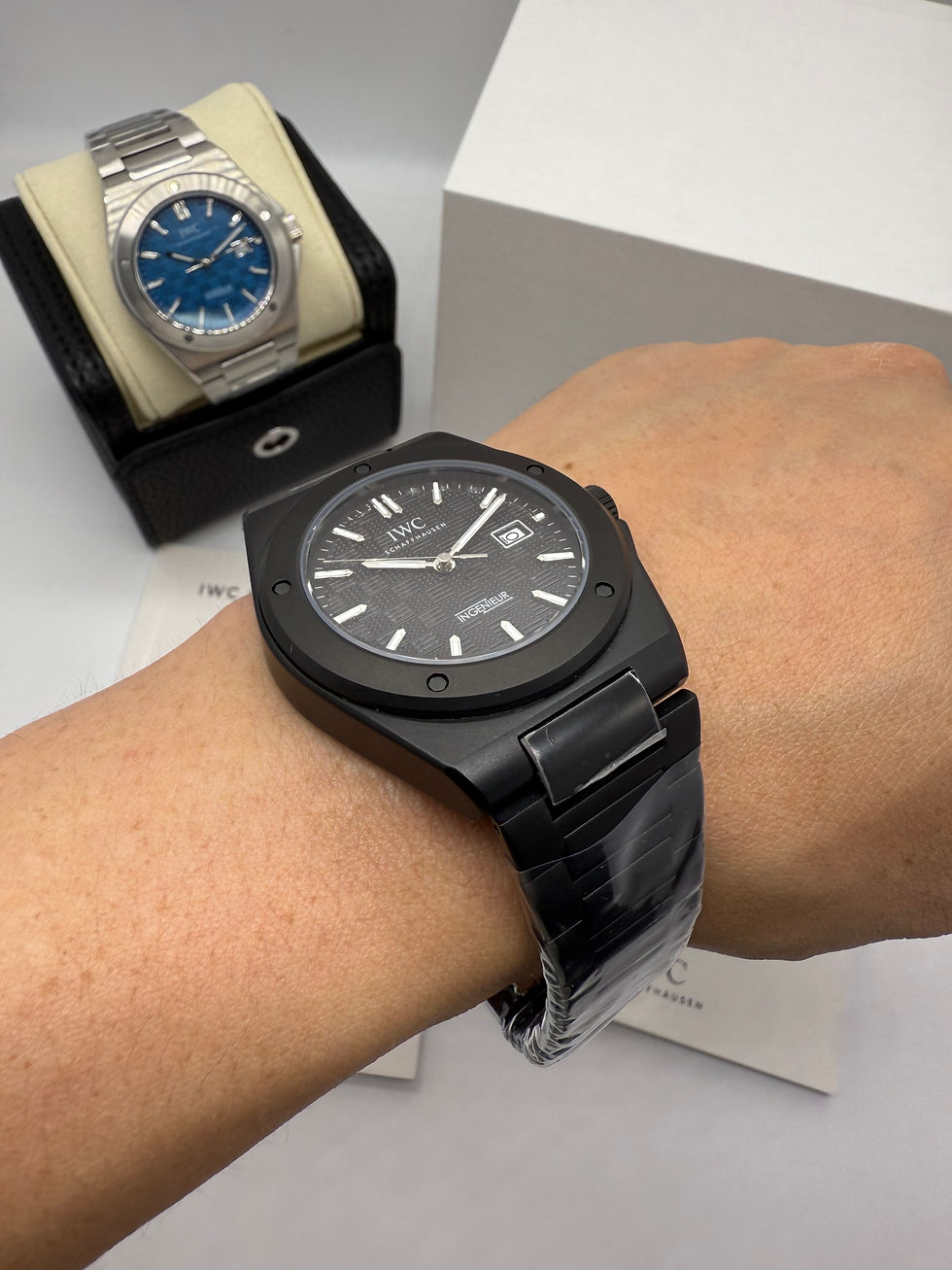 Miniatura: IWC Ingenieur Automático 40mm Aço OxBlack
