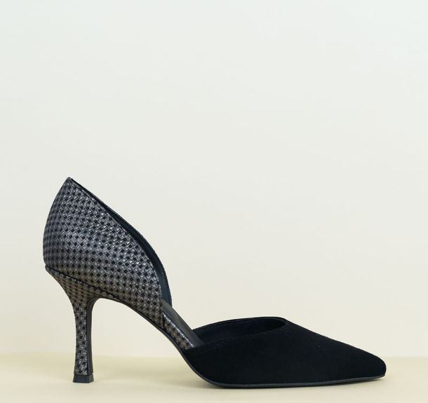 JENNY Pantofi dama piele naturala neagra cu toc 8 cm