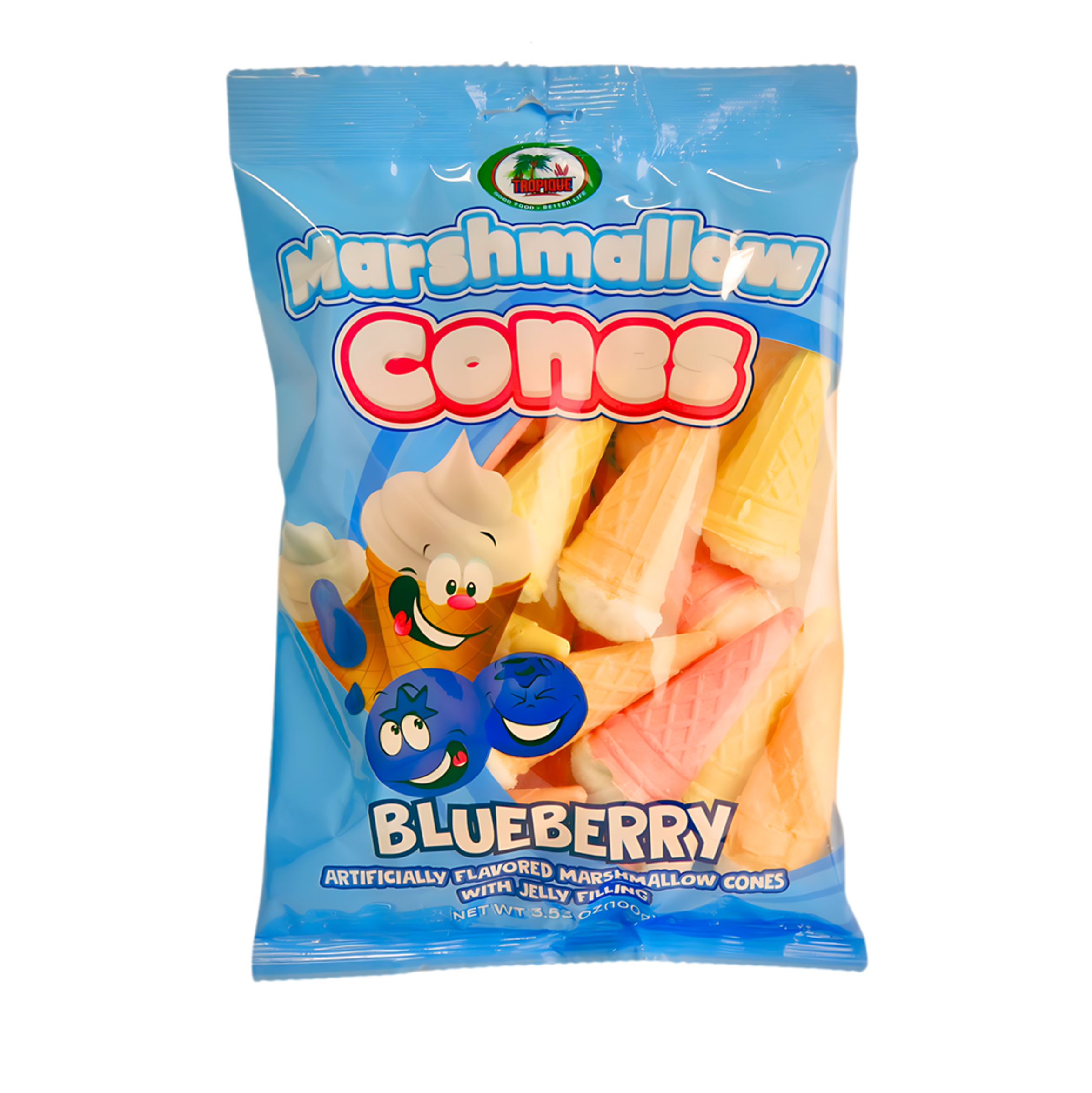 CAND TROPIQUE 24/3.5 OZ MARSHMALLOW CONE BLUEBERRY