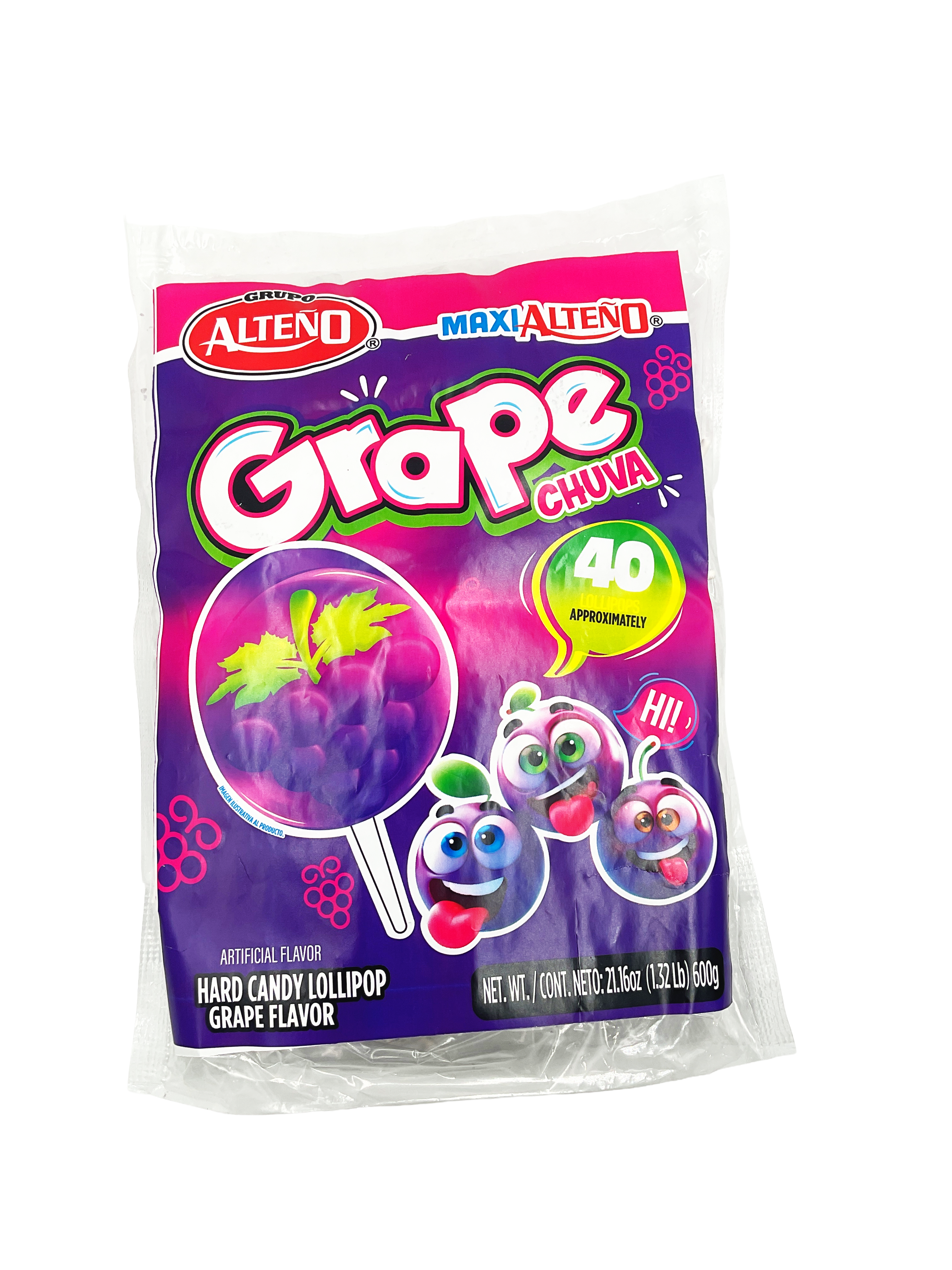 CAND ALTENO 20/40 UN GRAPE MAXI LOLLIPOP WITHOUT CHILI 