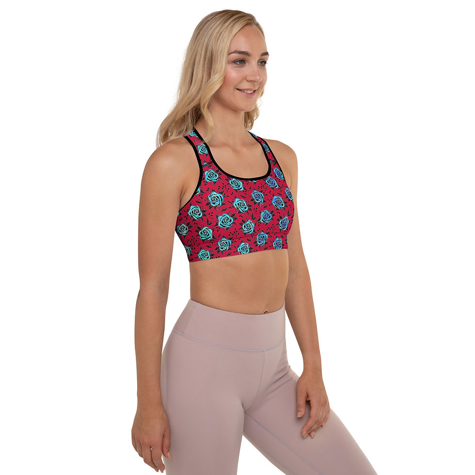 Miniatura: Polka Dot Rose Padded Sports Bra