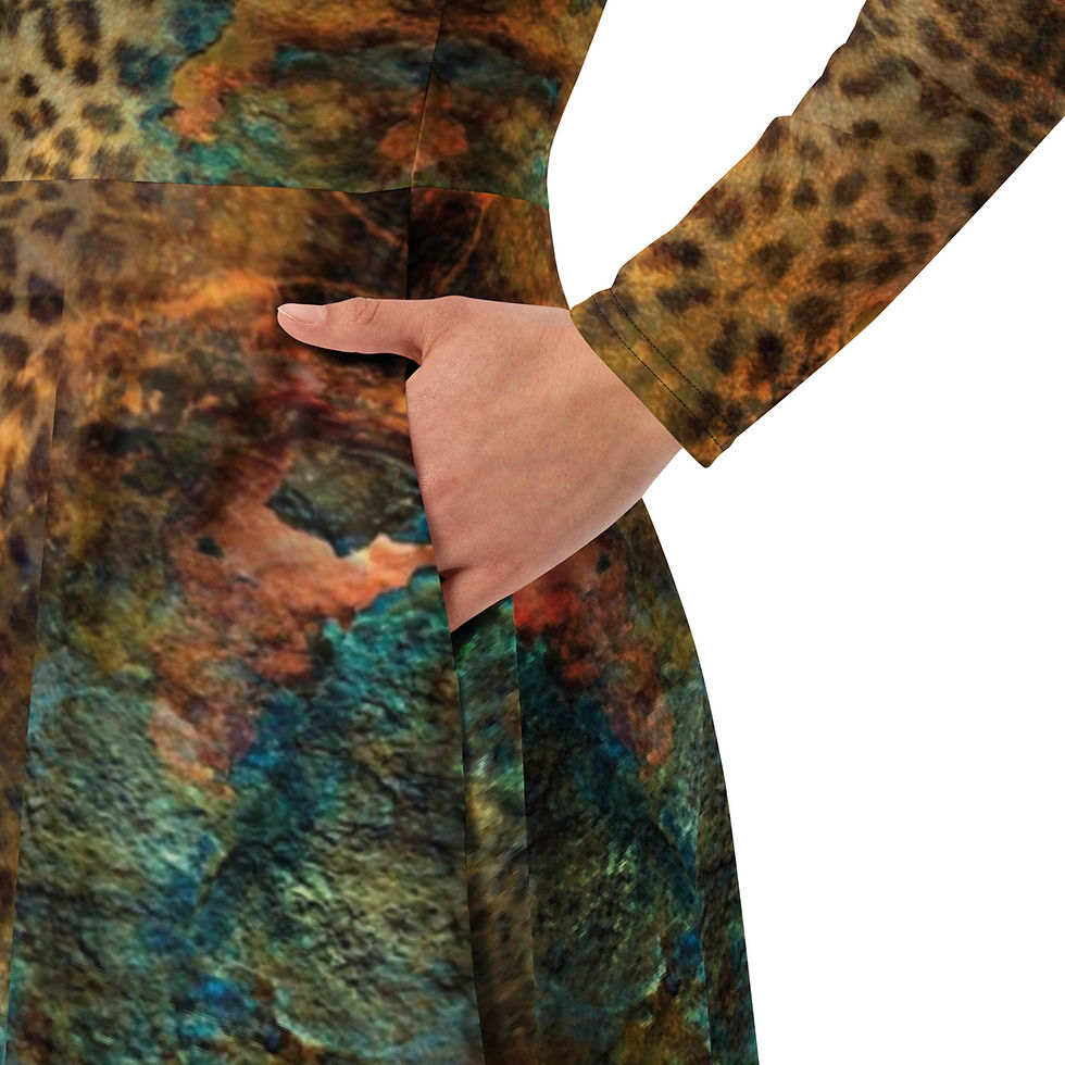 Thumbnail: Leopard print long sleeve midi dress