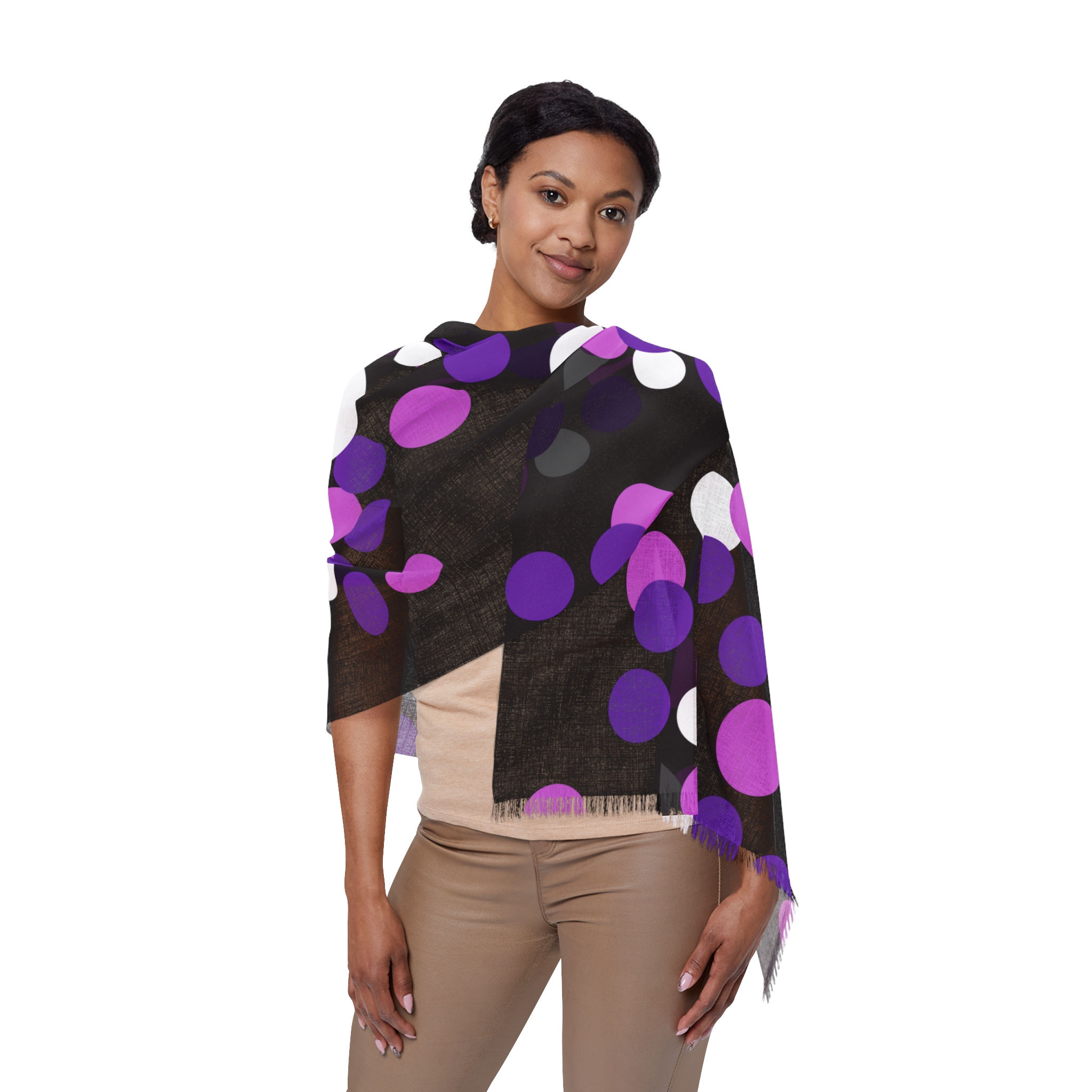 Amethyst Dot Print Light Scarf