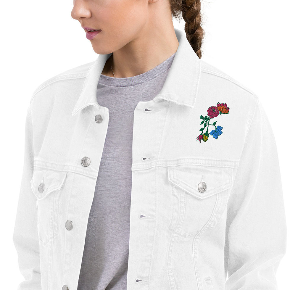 Miniatura: Animal Candy / Edgy Flowers Unisex denim jacket