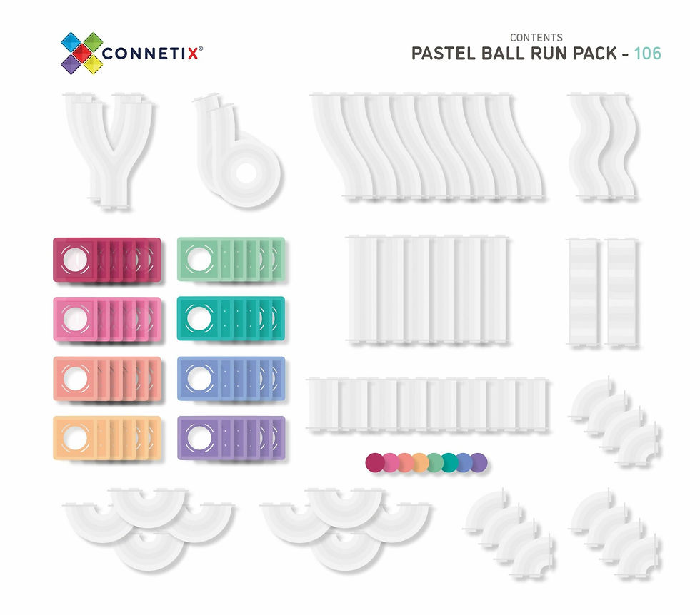 Miniatura: Connetix Pastel Ball Run Pack 106 pz