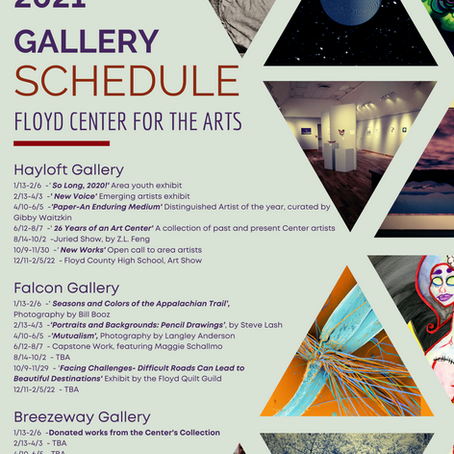 Gallery Schedule for 2021