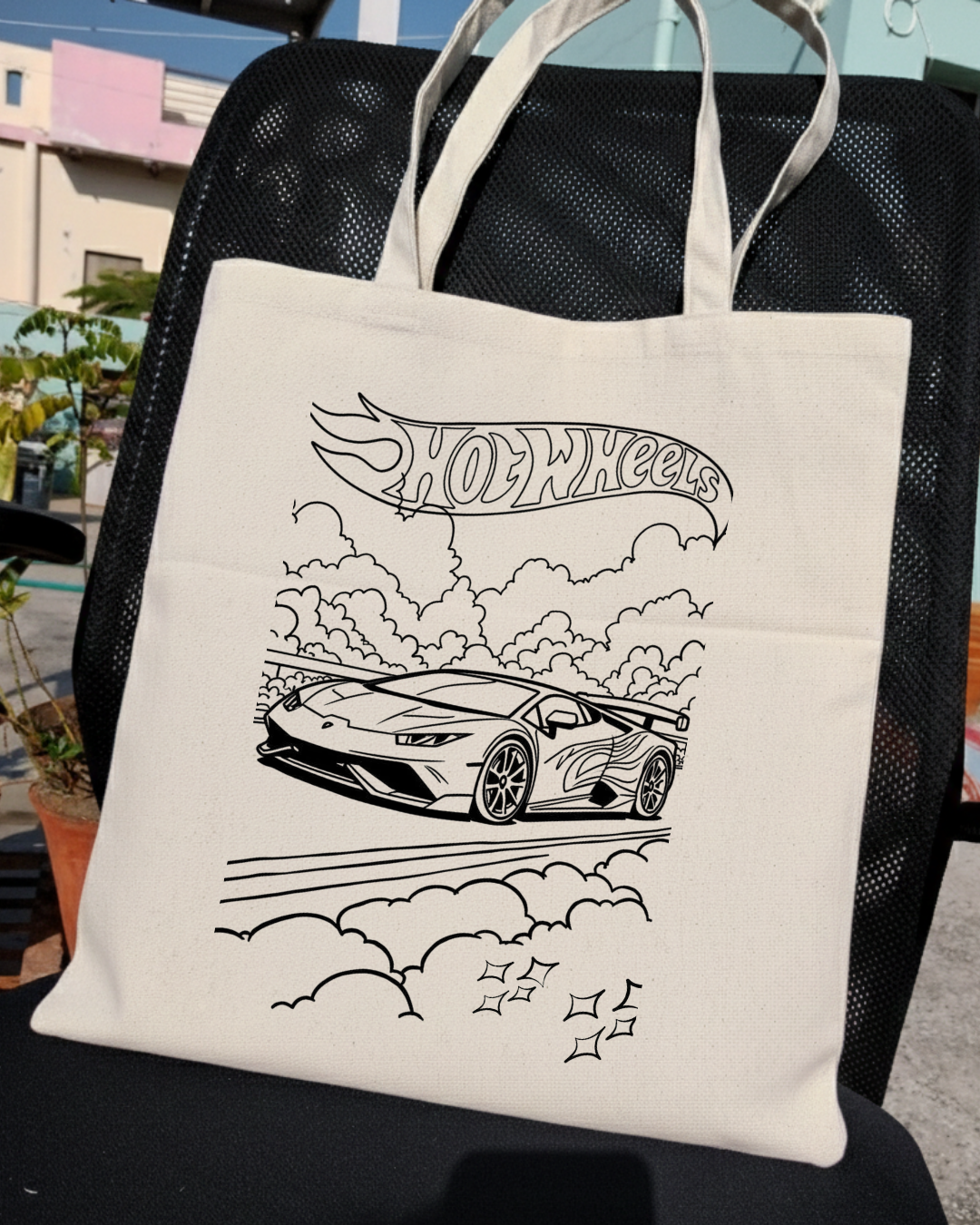 Pre Marked Hot Wheels Tote Bag
