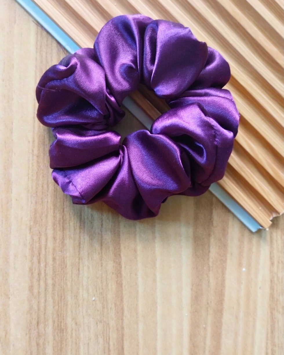 Purple Satin  Scrunchie
