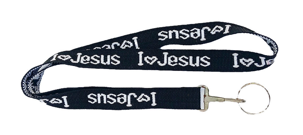 섬네일: I Love Jesus Nylon Lanyard Keychain