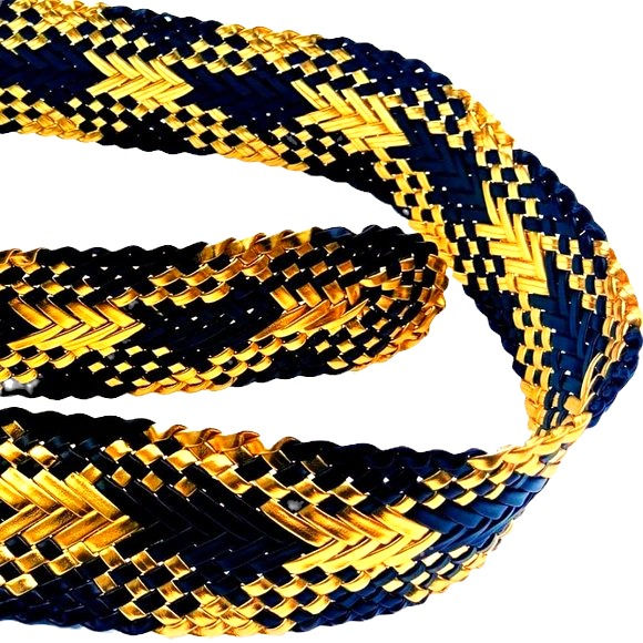 Miniature : Black & Gold Metallic Braided Woven Belt