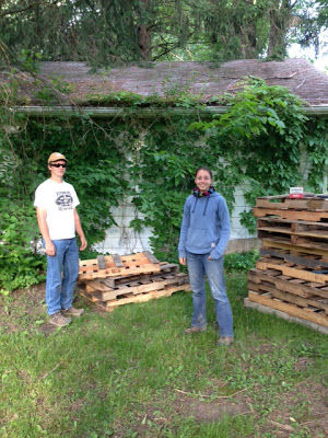 John and Alyssa Getting ready to build the duck house!