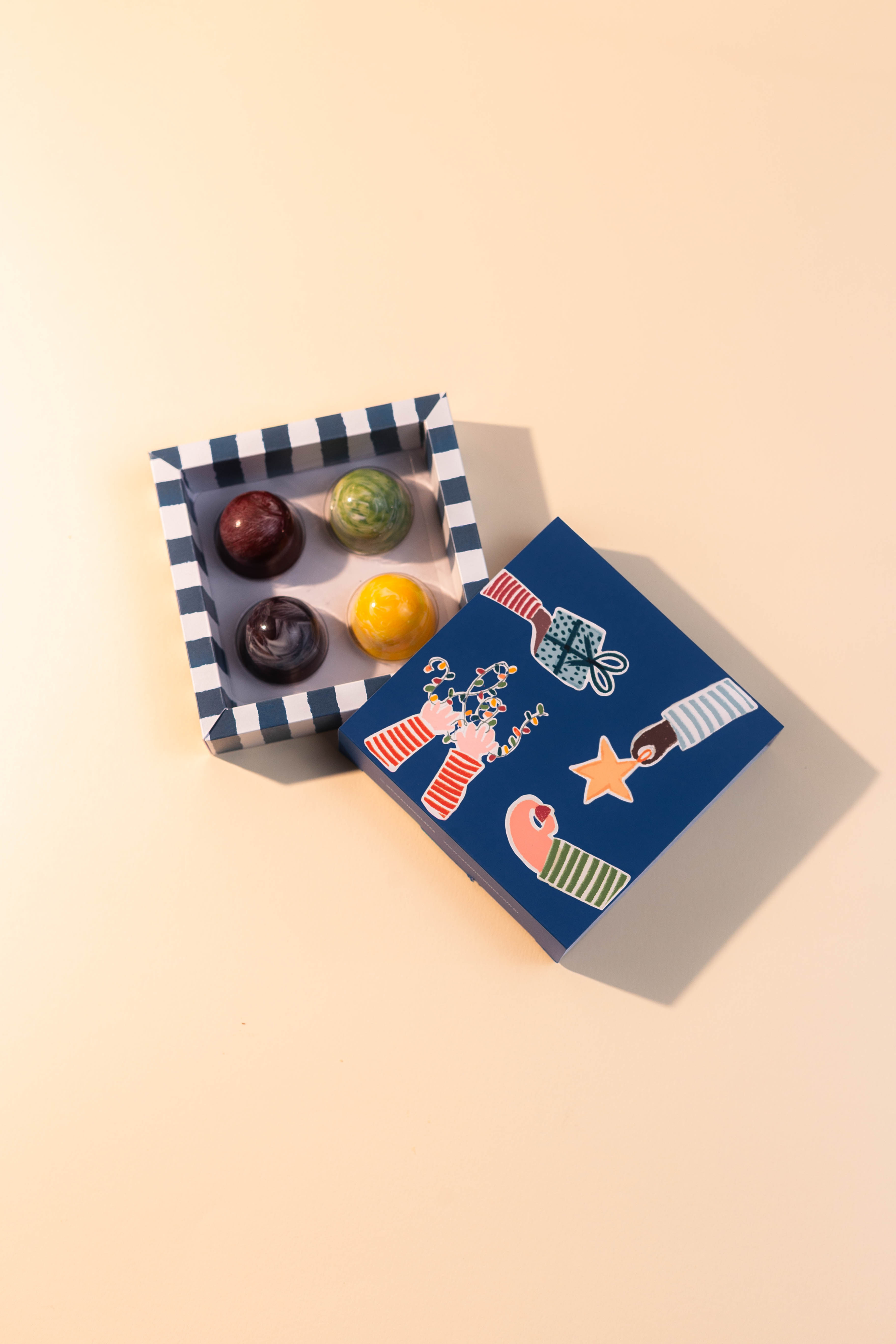 Caixa de natal com 4 bombons