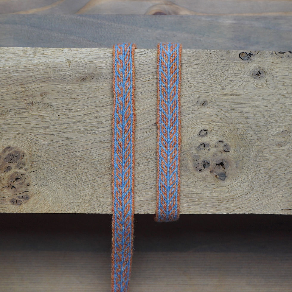 Thumbnail: ORANGE and BLUE Double Oseberg Styled Tablet Weave