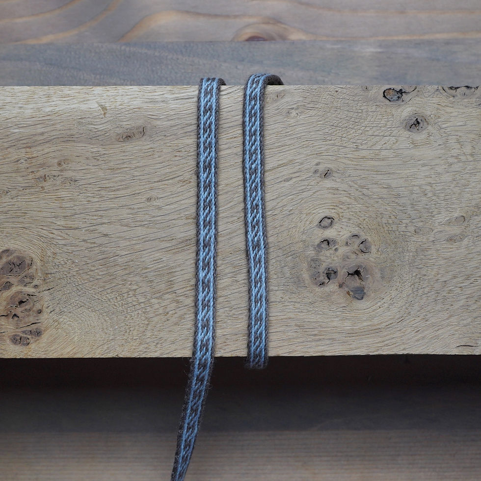 Thumbnail: Blue on Green Oseburg Type Tablet Weave