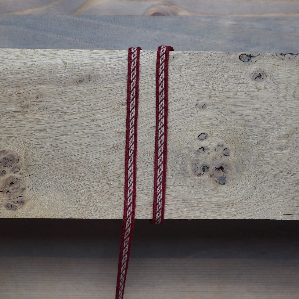 Thumbnail: Red /White Osburg Style Narrow Tablet Weave