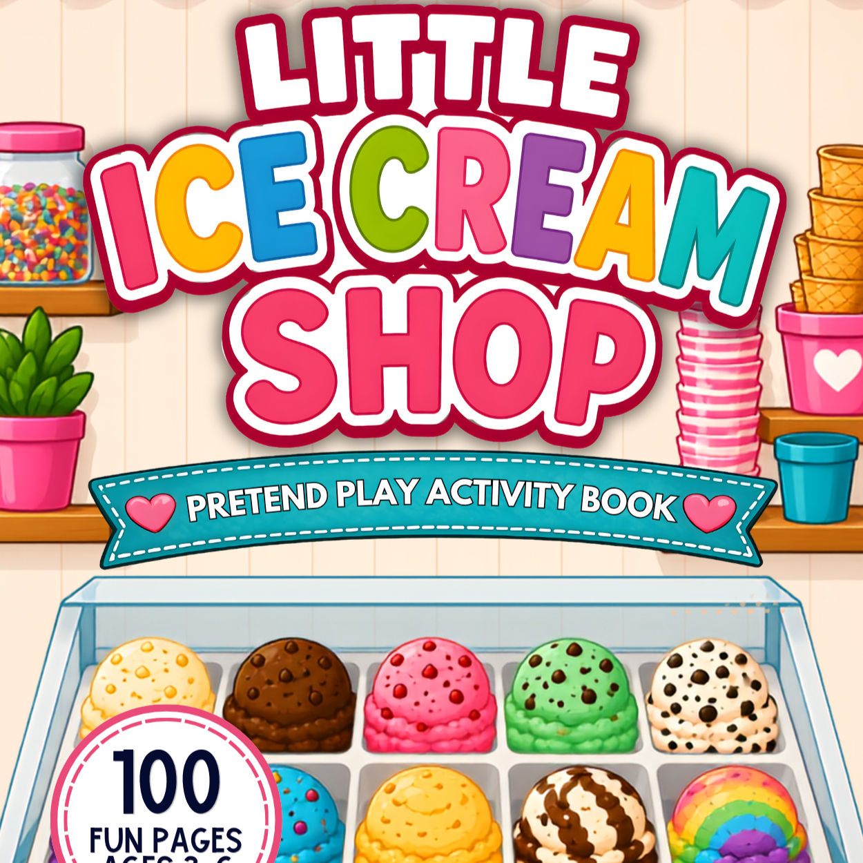 Little Ice Cream Shop Printable Activity Pack | Pretend Play PDF for Kids Ages 3