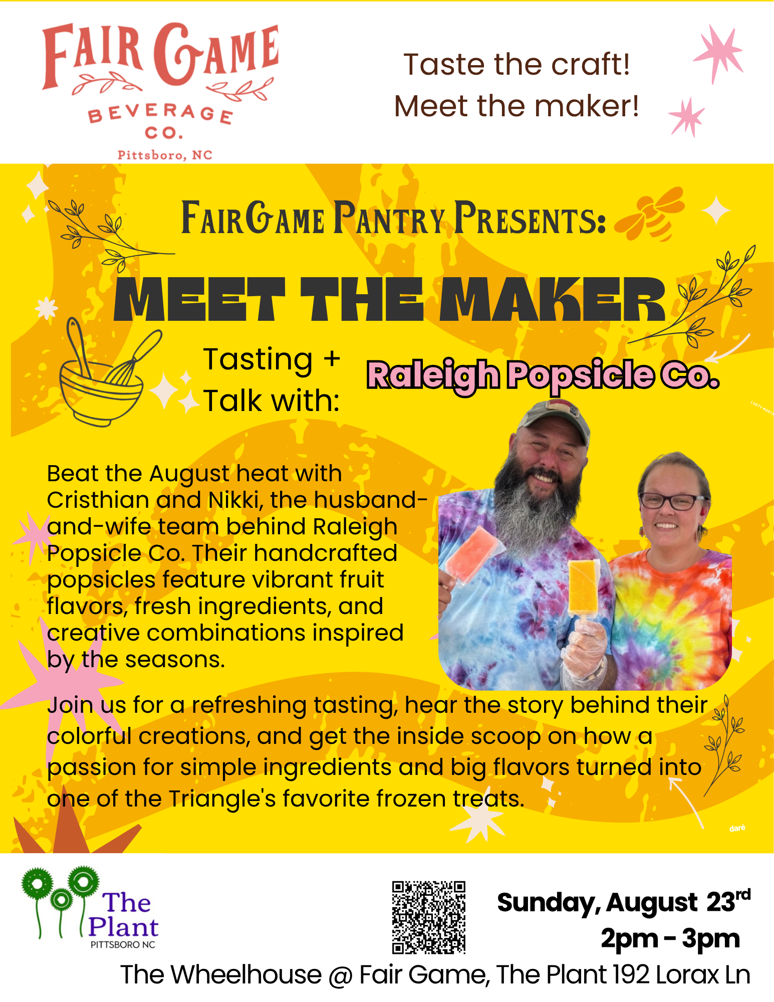 Meet The Maker: Raleigh Popsicle Co, Presented By Fair Game Pantry