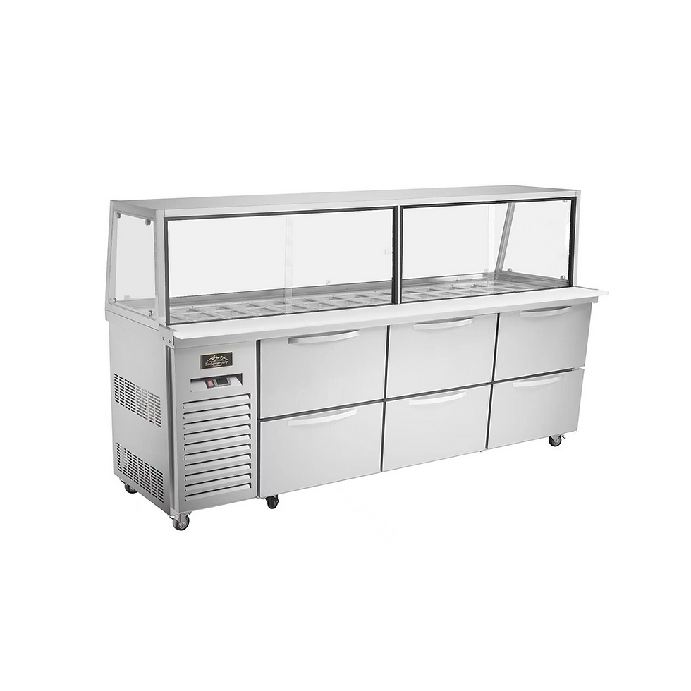 Thumbnail: Sub-equip, CSSU-S84MG, 84"Prep Table Refrigerator with Sneeze Glass
