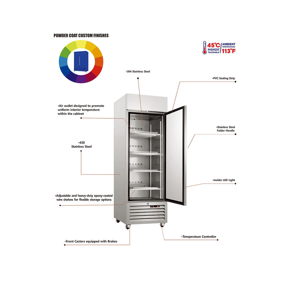 Thumbnail: Sub-equip,  C-35BR, 39.5" Solid Door Stainless Steel Reach-In Refrigerator