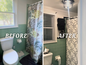 Guest Bathroom Refresh: Paint + Tape Border Glow Up