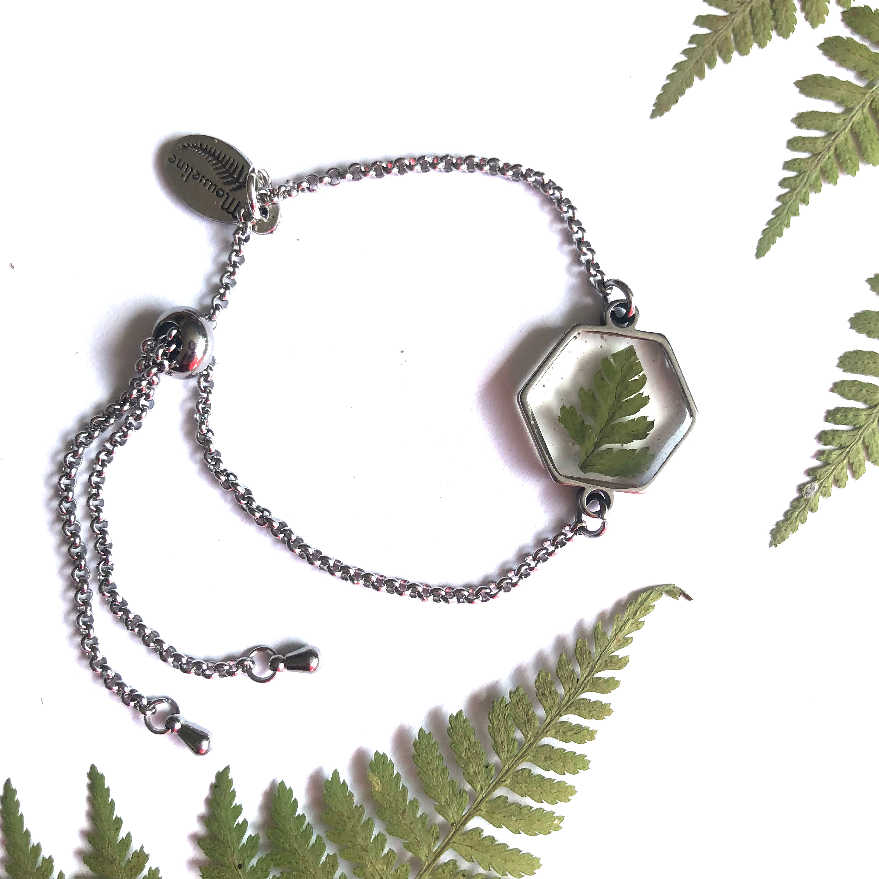 Bracelet Hexagone Fougère (Inox)/Fern Hexagon Bracelet (S.Steel)