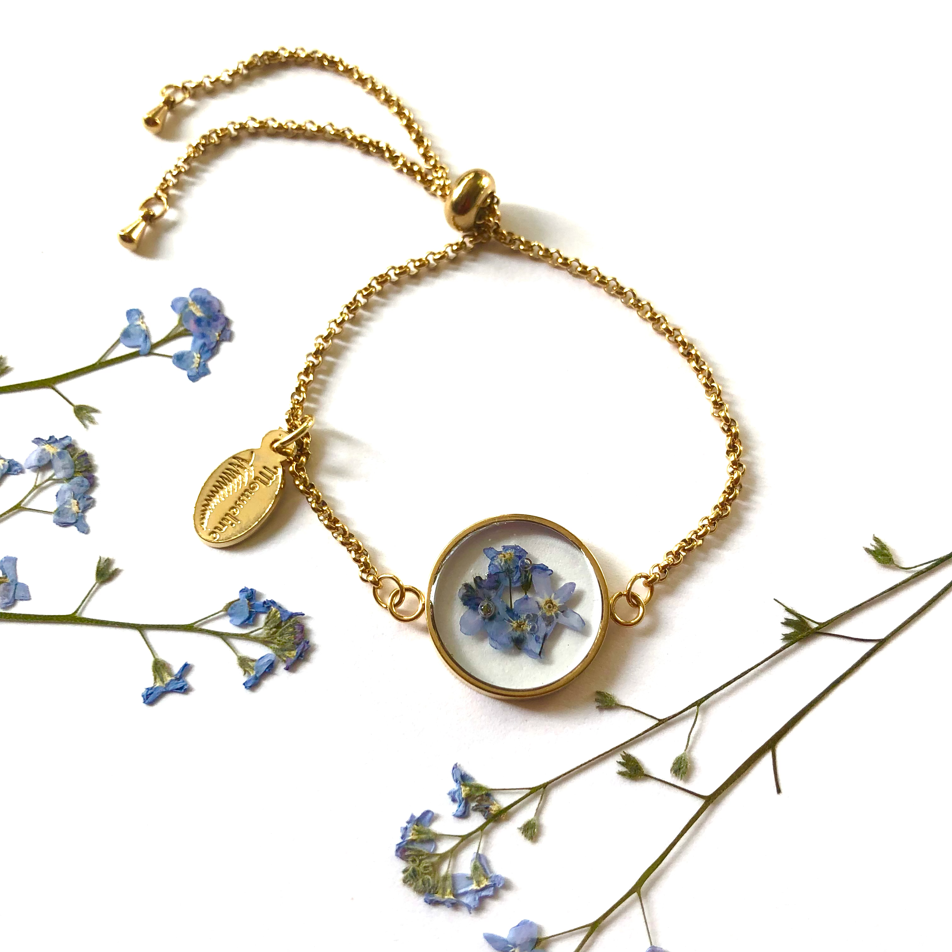 Bracelet Rond Myosotis (or)/Forget-me-not Bracelet (gold)