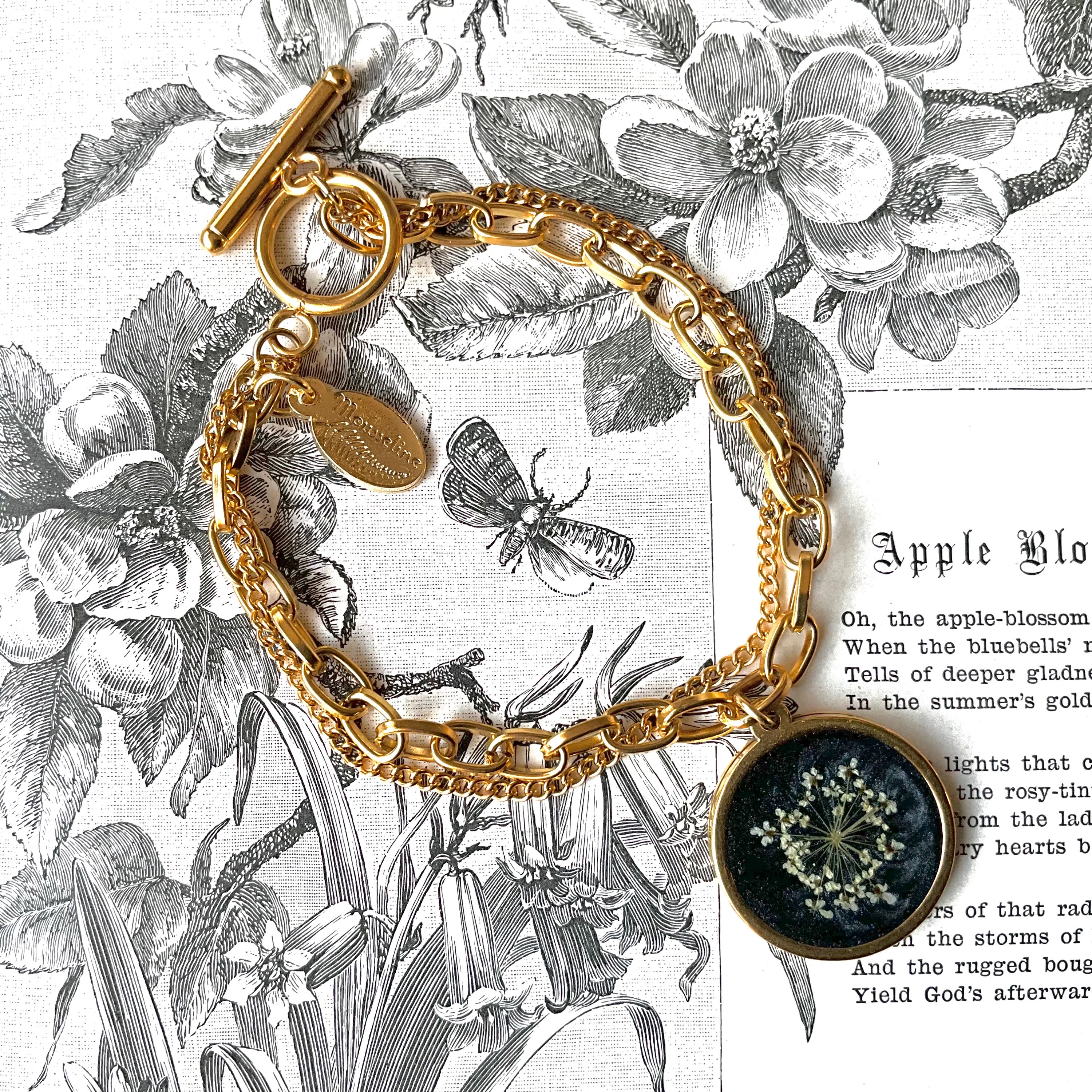Bracelet double Fleur de carotte sauvage-Queen Anne's lace Double Bracele