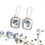 Miniature : B. d'oreilles Myosotis rectang-Acier inox, (P)/Forget-me-not Earrings-S.Steel(S)