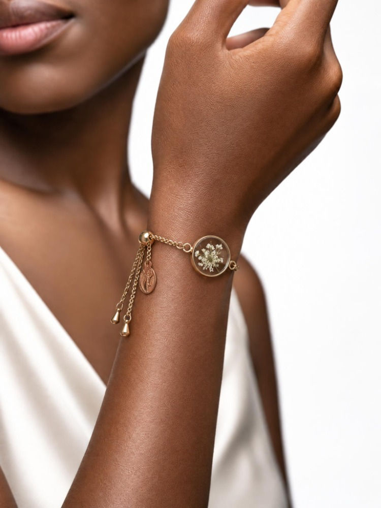 Bracelet rond Carotte Sauvage (or)/Queen Anne's Lace Bracelet (gold)
