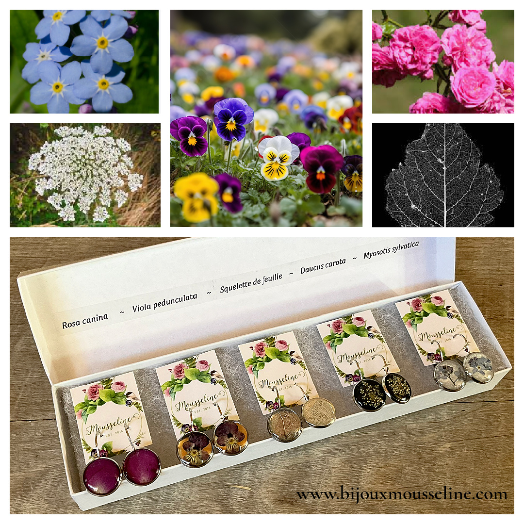 Coffret Floraison Estrienne (Boucles d’oreilles dormeuses)