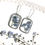 Miniature : B. d'oreilles Myosotis carrées-Acier inox, GD/Forget-me-not Earrings-S.Steel (L)