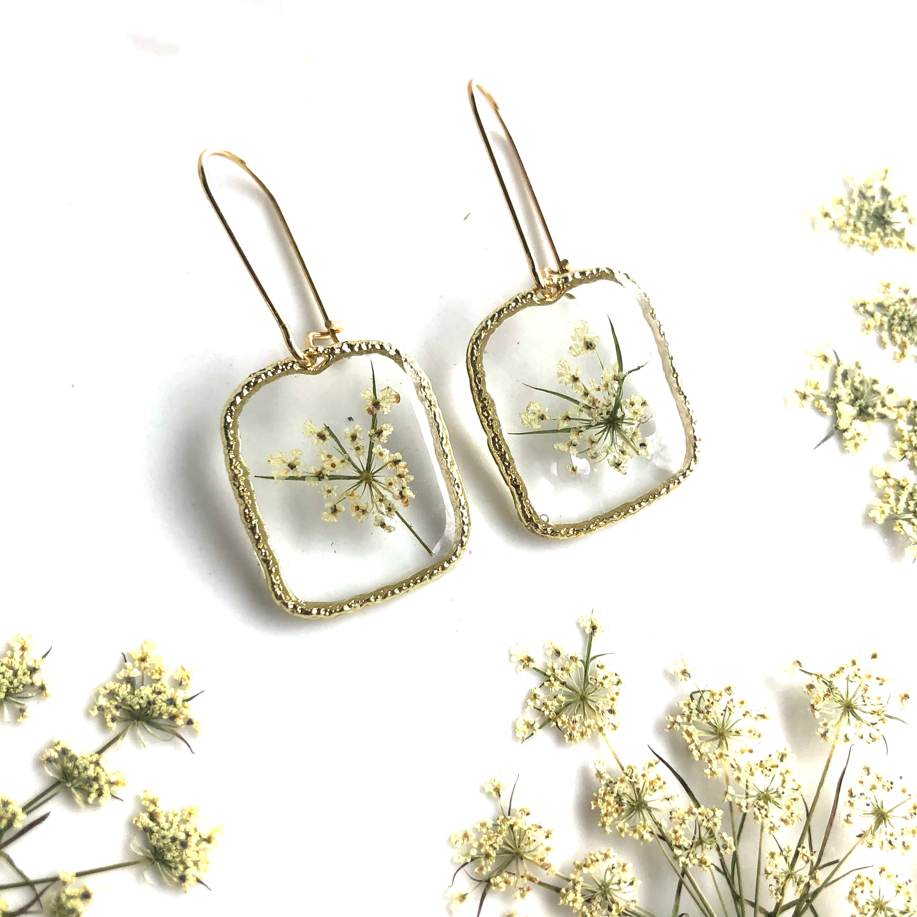 Boucl. d'oreilles Carotte Sauvage (petites, or)/Q. Anne's Lace Earrings-Gold (S)